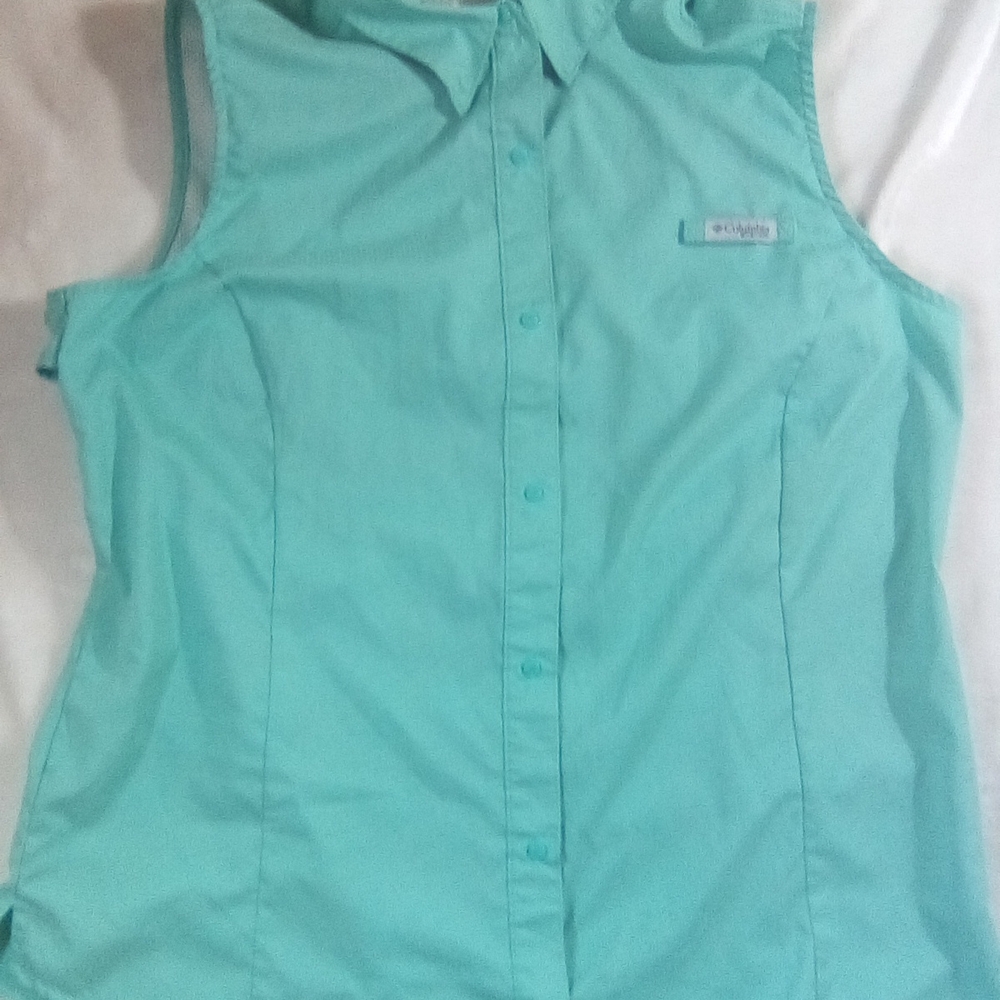 Columbia PFG Turquoise Sleeveless Top
